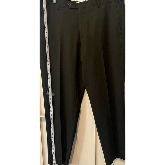 Zanella Parker Mens Dress Pants Black Flat Front Career Business Office Trousers - Picture 2 of 12